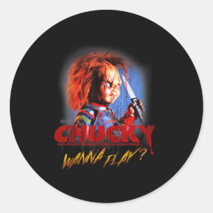 Chucky Halloween Design W Play  Classic Round Sticker
