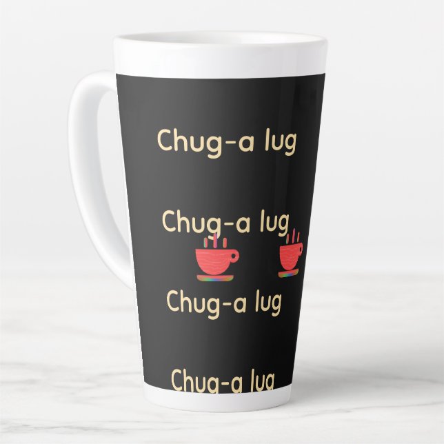 Chug A Lug Black  Latte Mug (Left Angle)