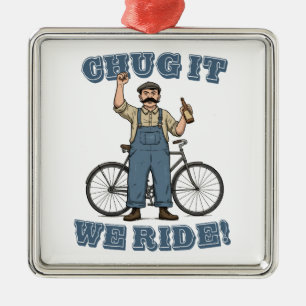 Chug It We Ride Cycling Metal Tree Decoration