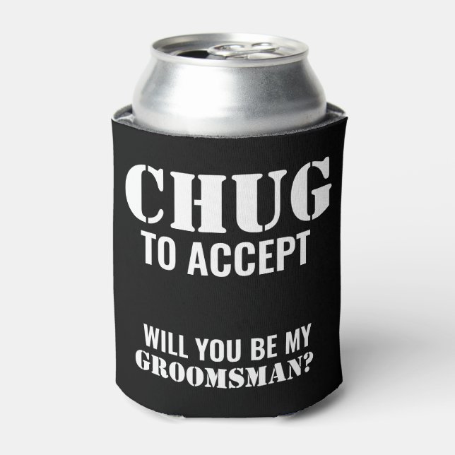 Chug to Accept Bridal Party Can Cooler (Can Front)