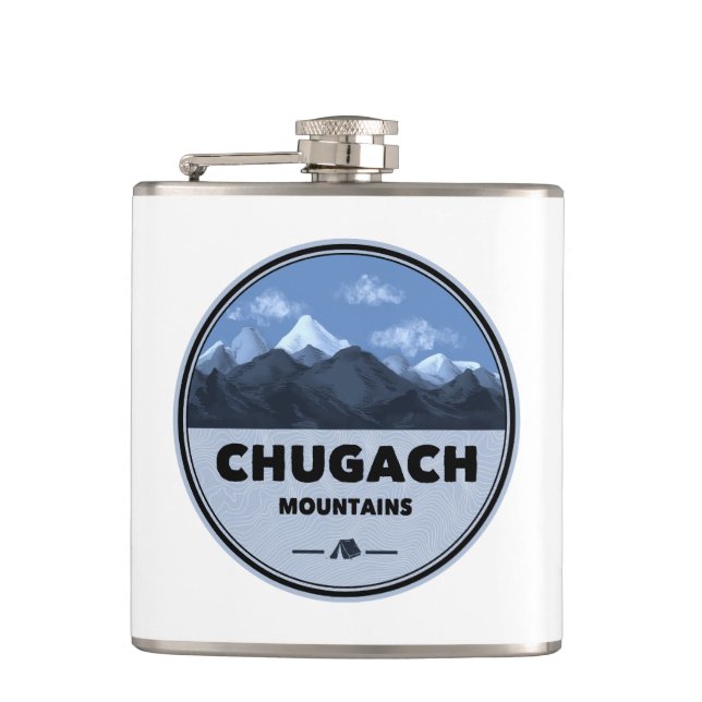 Chugach Mountains Alaska Camping Hip Flask (Front)