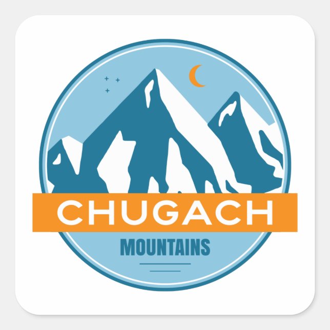 Chugach Mountains Alaska Square Sticker (Front)