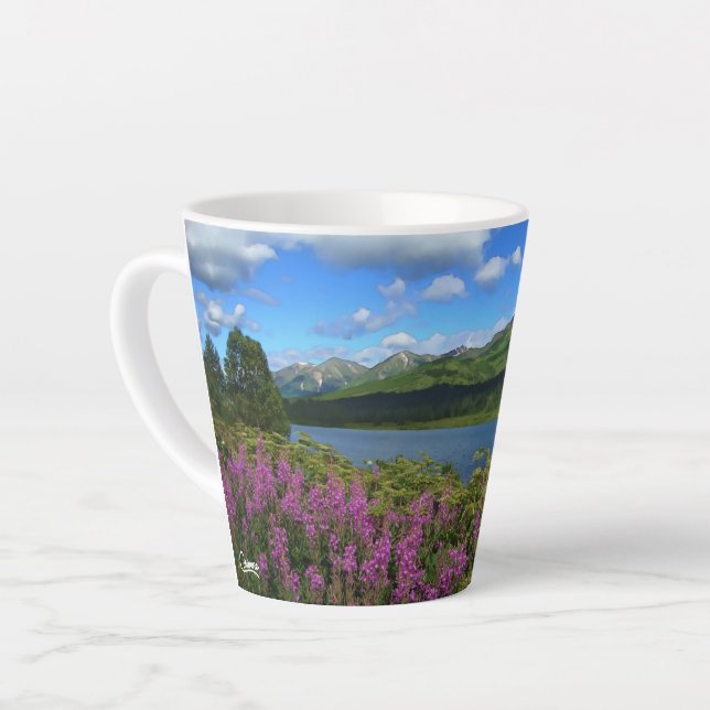 Chugach Mountains - Latte Mug (Left Angle)