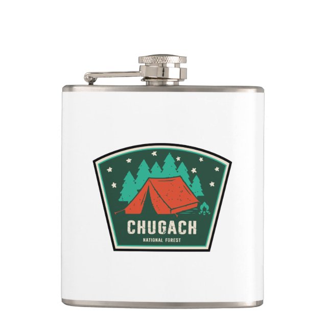 Chugach National Forest Camping Hip Flask (Front)