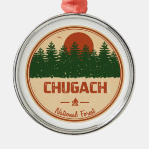 Chugach National Forest Metal Tree Decoration