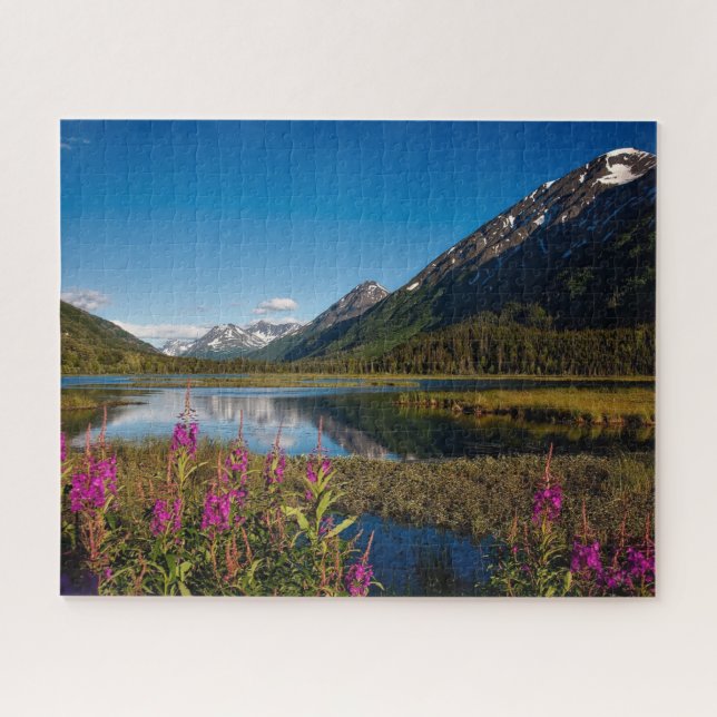 Chugach National Park in Alaska Mountain Lake  Jigsaw Puzzle (Horizontal)