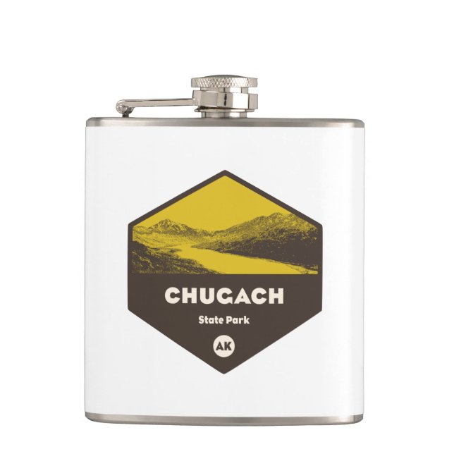 Chugach State Park, Alaska Hip Flask (Front)