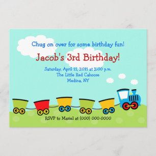 Chugga Choo Choo Train 5x7 Birthday Invitation