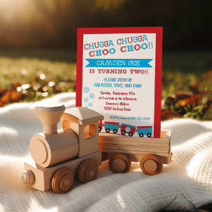 Chugga Choo, Choo, train birthday party invitation