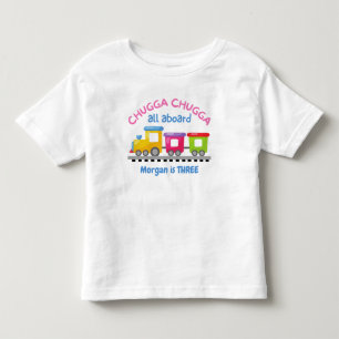 Chugga Choo Train Themed Cartoon Any Age Birthday Toddler T-Shirt