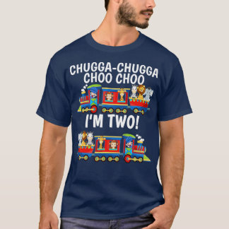 Chugga Chugga Choo Choo I'm 2 Trains Birthday For  T-Shirt