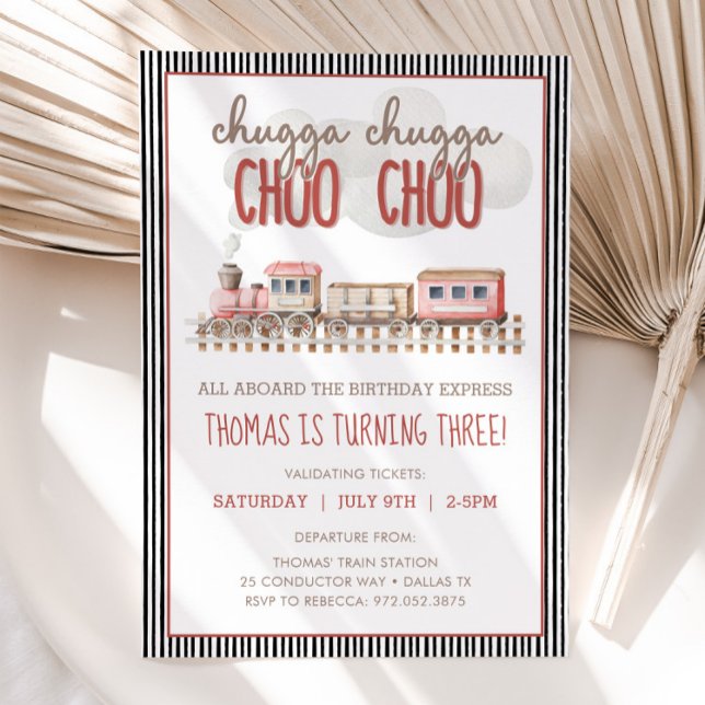 Chugga Chugga CHOO CHOO Train Birthday Invitation (Creator Uploaded)