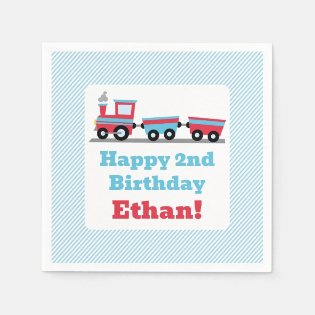 Chugga Chugga Choo Choo Train Party Napkins (Front)