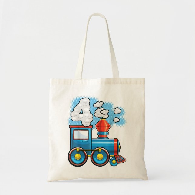 Chugga Chugga Train 4th Birthday Party Supply Birt Tote Bag (Front)