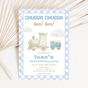 Chugga Chugga Train Birthday Invitation