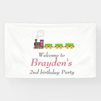 Chugga chugga two two 2nd birthday banner