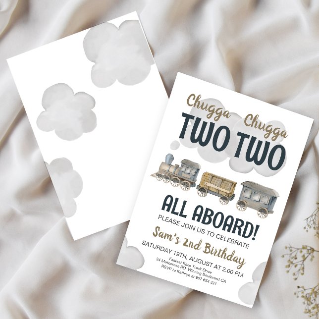 Chugga Chugga Two Two 2nd Birthday Invitation (Creator Uploaded)