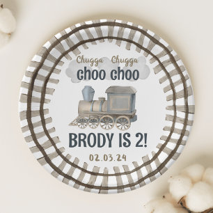 Chugga Chugga Two Two 2nd Birthday Paper Plate