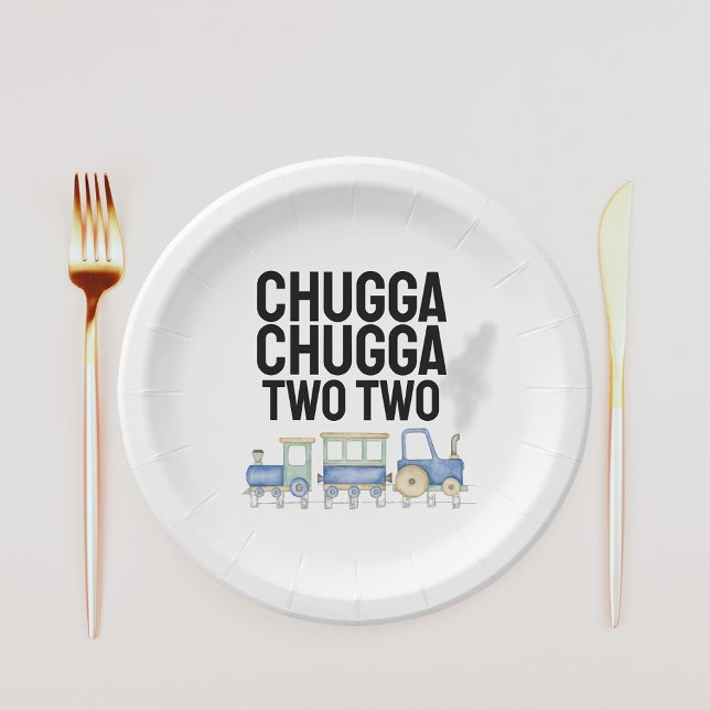 Chugga Chugga Two Two | 2nd Birthday | Plates (2) (Creator Uploaded)