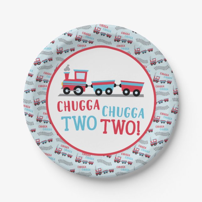 Chugga Chugga Two Two Train 2nd Birthday Plates (Front)