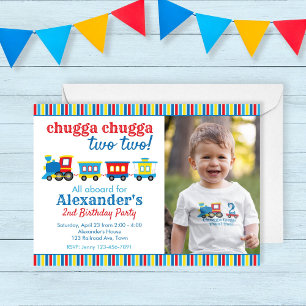 Chugga Chugga Two Two Train Birthday Invitation