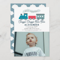 Chugga Chugga Two Two Train Boy 2nd Birthday Photo