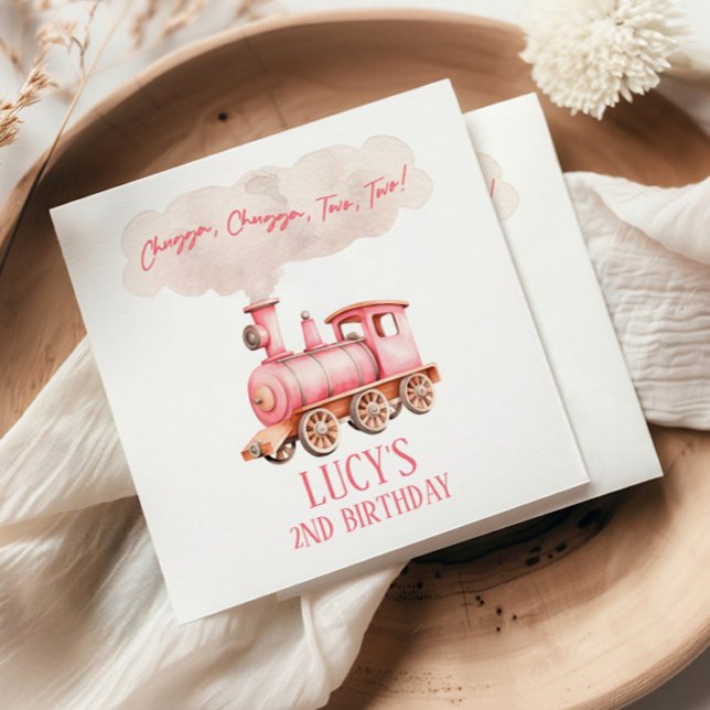 Chugga Two Two Choo Choo Train 2nd Birthday Party Napkin (Creator Uploaded)
