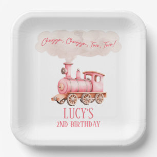 Chugga Two Two Choo Choo Train 2nd Birthday Party Paper Plate