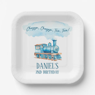 Chugga Two Two Choo Choo Train 2nd Birthday Party Paper Plate