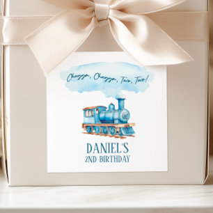 Chugga Two Two Choo Choo Train 2nd Birthday Party Square Sticker