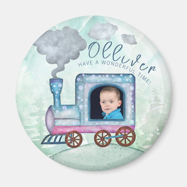 Chugga Two Two Train Birthday photo Magnet (Front)