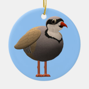Chukar Partridge Ceramic Tree Decoration