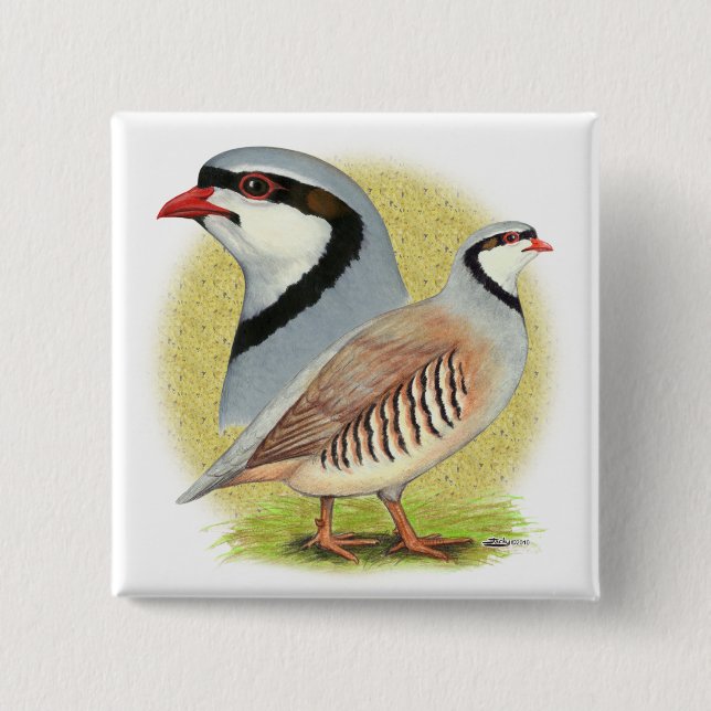 Chukar Partridge Combo 15 Cm Square Badge (Front)