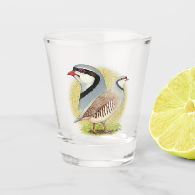 Chukar Partridge Combo Shot Glass (Front)