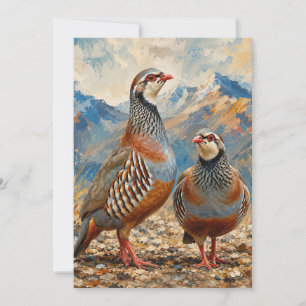 Chukar Partridge Pair Art Invitation