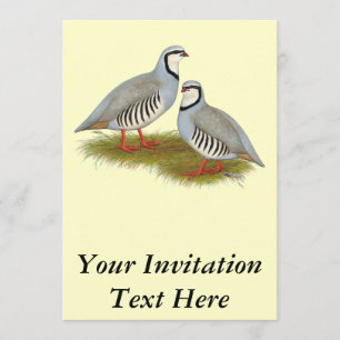 Chukar Partridge Pair Invitation