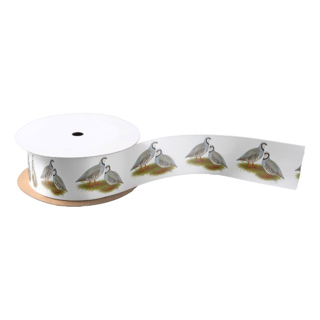 Chukar Partridge Pair Satin Ribbon (Spool)