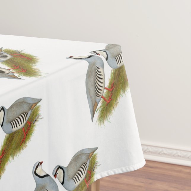 Chukar Partridge Pair Tablecloth (In Situ)