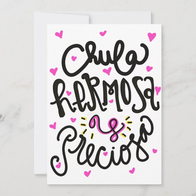 Chula hermosa y preciosa invitation (Front)