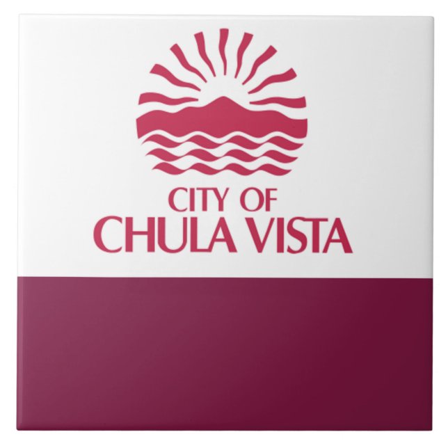 Chula Vista city flag Tile (Front)
