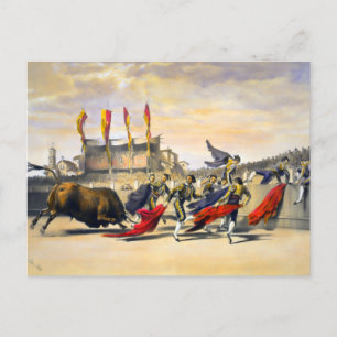 Chulos Playing the Bull Postcard