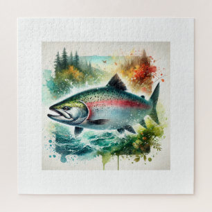Chum salmon 240624AREF108 - Watercolor Jigsaw Puzzle