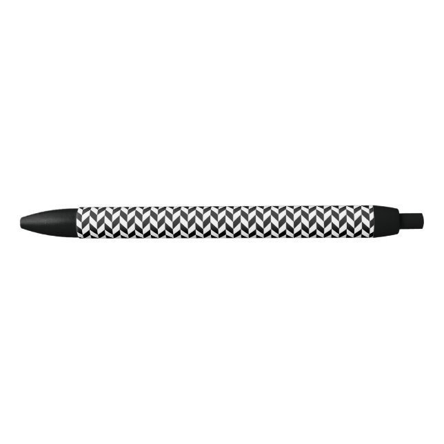 Chunky Herringbone Black and White Ink Pen (Front)