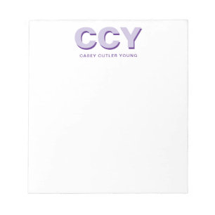 Chunky Initials Purple Personalised Notepad
