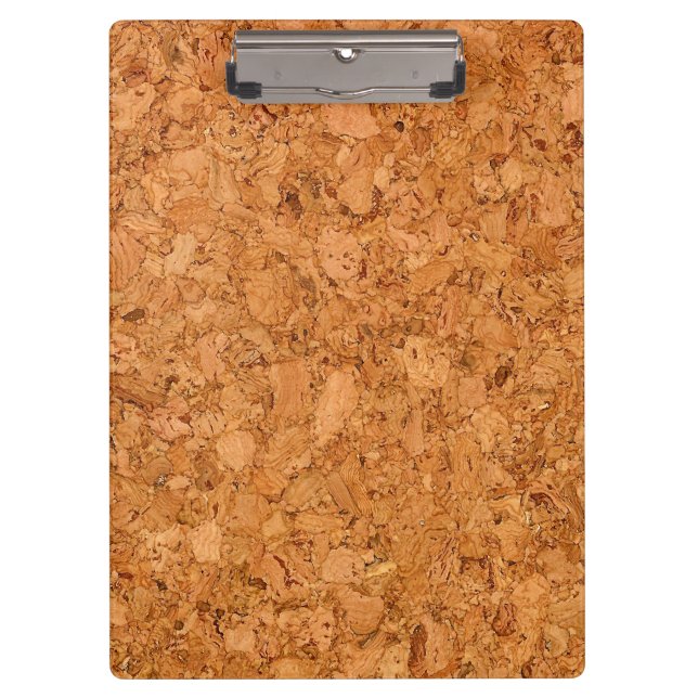 Chunky Natural Cork Wood Grain Look Clipboard (Front)