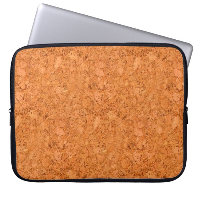 Chunky Natural Cork Wood Grain Look Laptop Sleeve (Front)