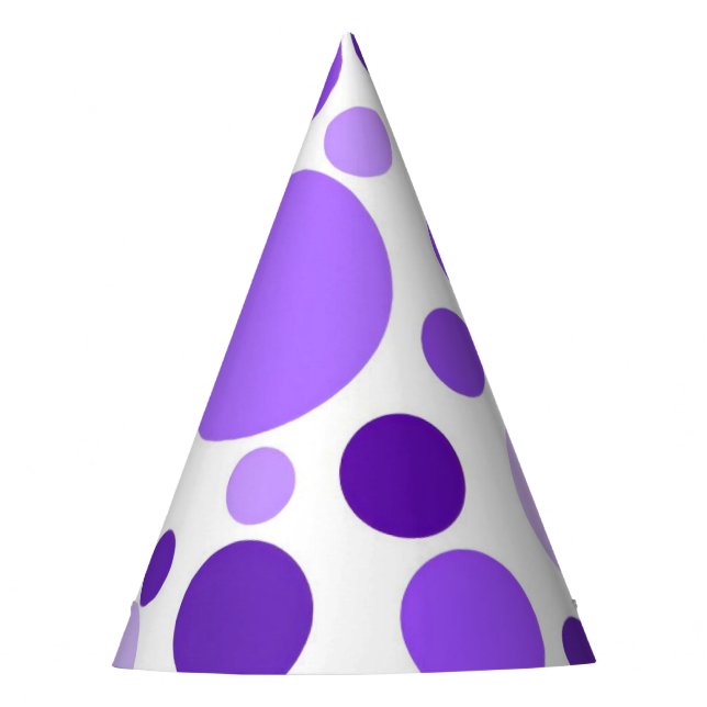 Chunky Purple Dots Party Hat (Front)