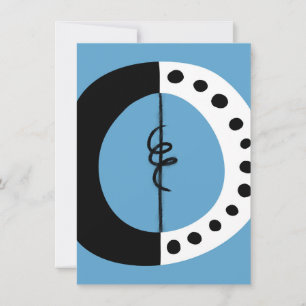 Chunky Ring Black White and Blue Greeting Card