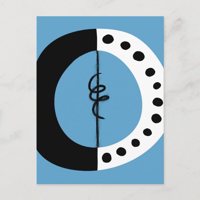 Chunky Ring Black White and Blue Postcard (Front)