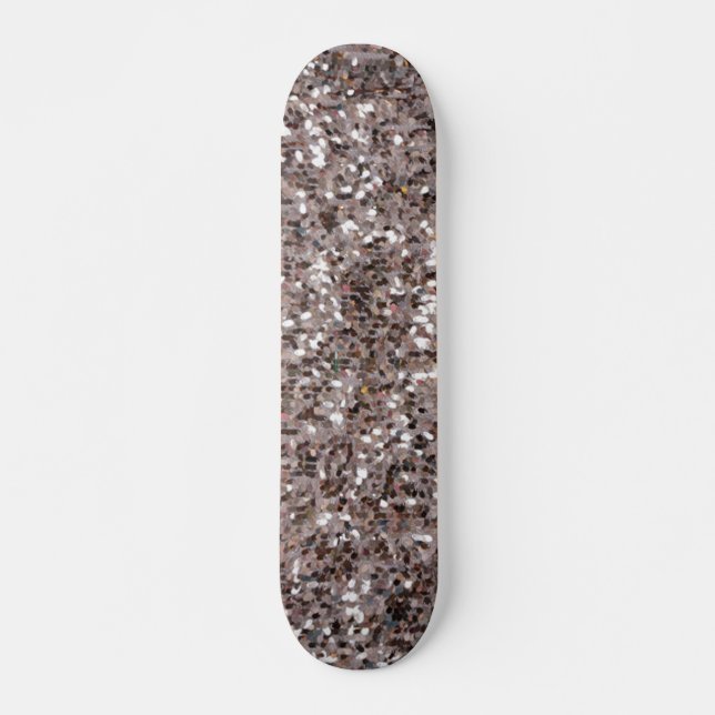 chunky silver glitter skateboard (Front)